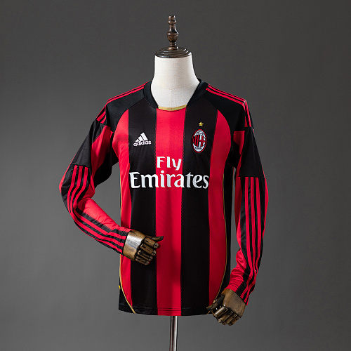 AC Milan 10/11 Titular Manga longa Retrô Camisa S-XXL
