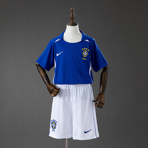 Brazil 2002 Visitante Retrô Kit infantil Tamanho 16-28