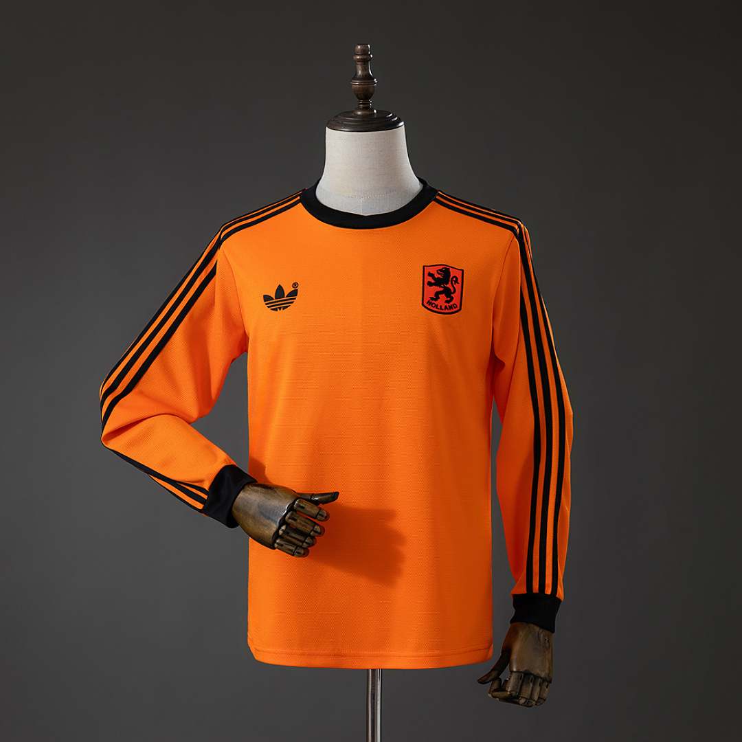 Netherlands 1980 Titular Retrô Manga longa Camisa S-XXL, foto 1