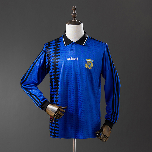 Argentina 1994 Visitante Manga longa Retrô Camisa S-XXL