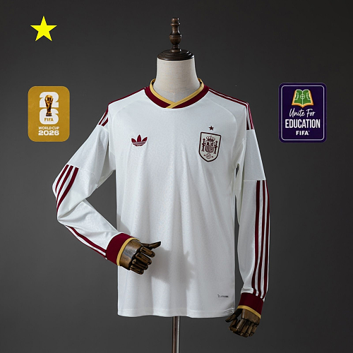 Spain 2026 Visitante Manga longa Camisa S-3XL