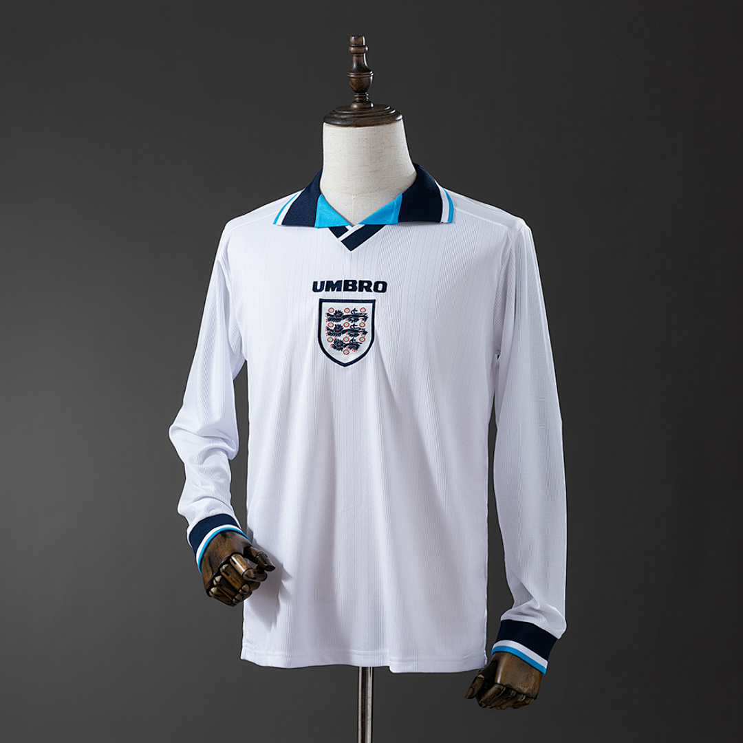 England 1996 Titular Manga longa Retrô Camisa S-XXL, foto 1