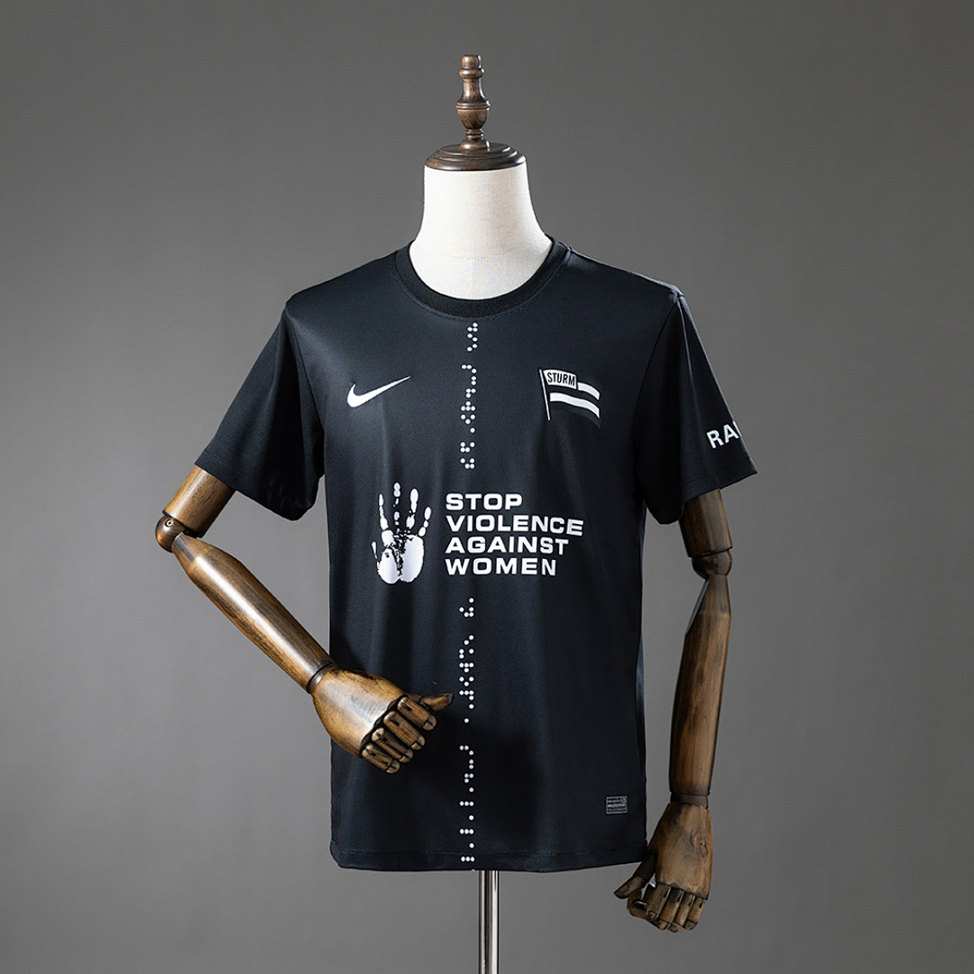Sturm Graz 25/26 Stop Violence Against Feminina Special Kit Released Camisa S-XXL, foto 1
