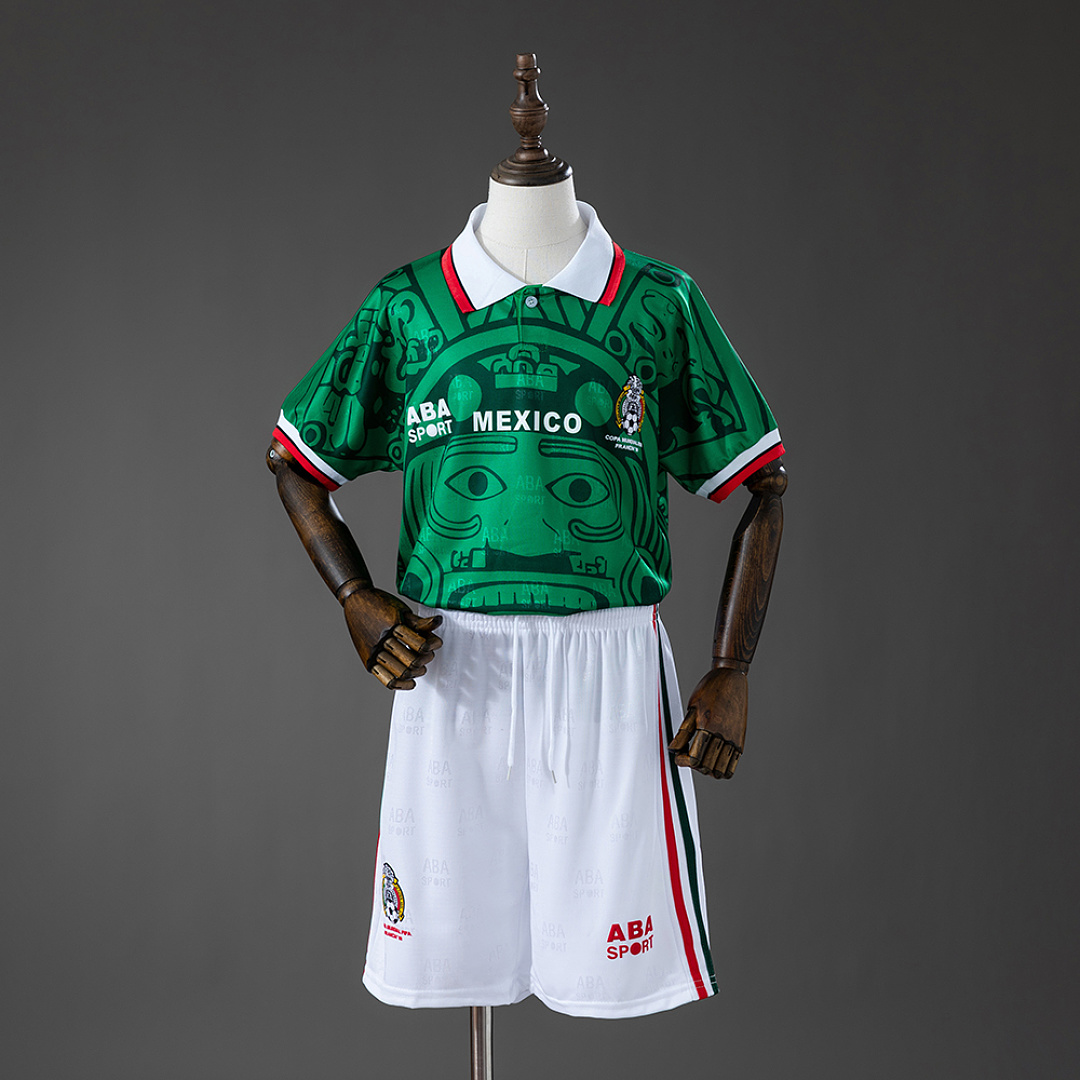 Mexico 1998 Titular Retrô Kit infantil Tamanho 16-28, foto 1