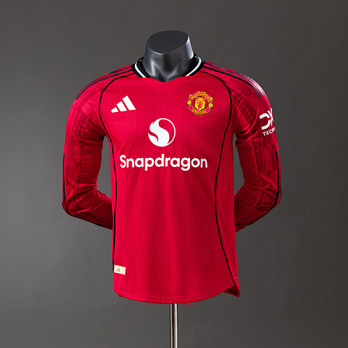 M-U 25/26 Titular Manga longa Versão jogador Camisa S-3XL