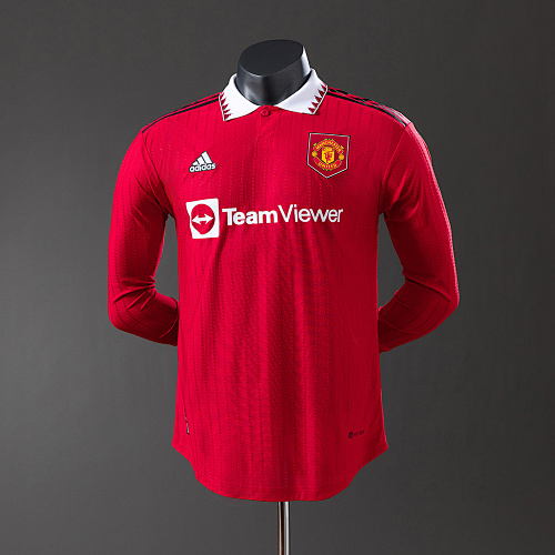 M-U 22/23 Titular Manga longa Versão jogador Retrô Camisa S-3XL