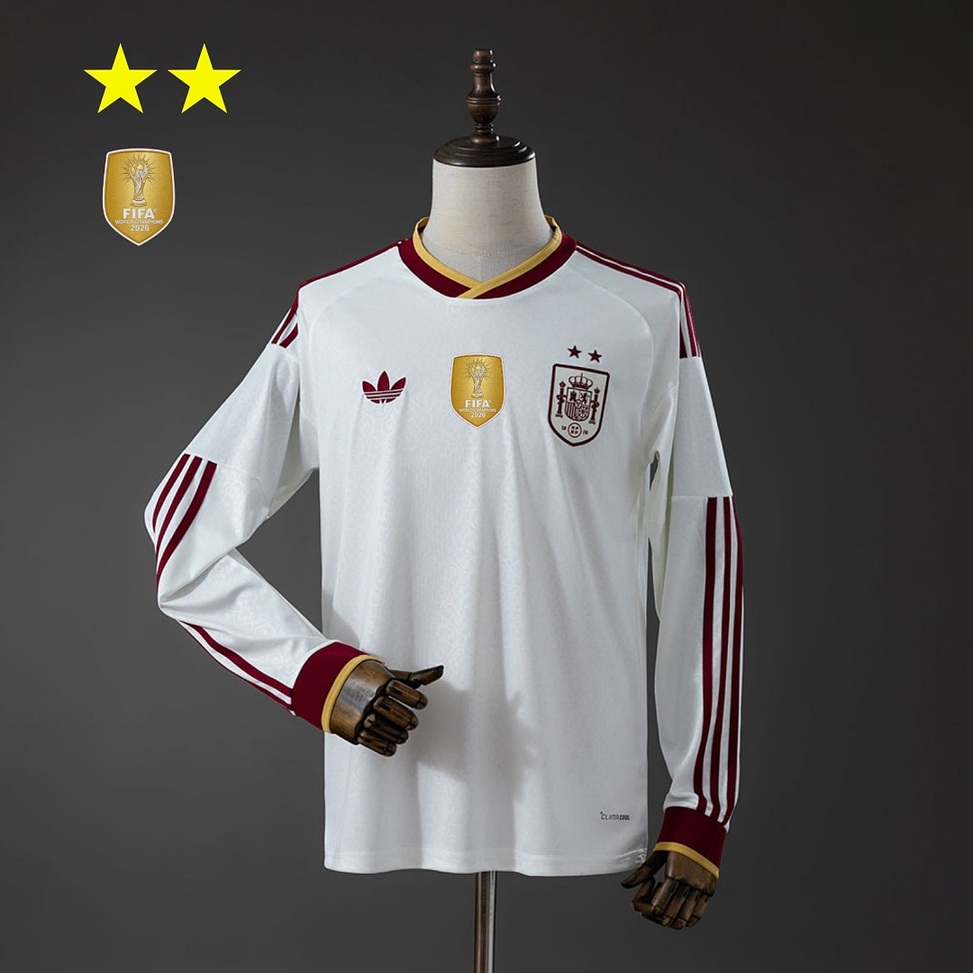 Spain 2026 Visitante 2-Star Champion Edition Manga longa Camisa S-3XL, foto 1