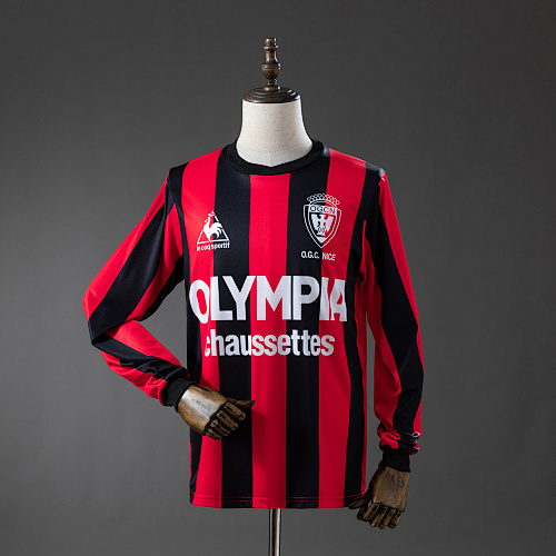 OGC Nice 77/78 Titular Manga longa Retrô Camisa S-XXL