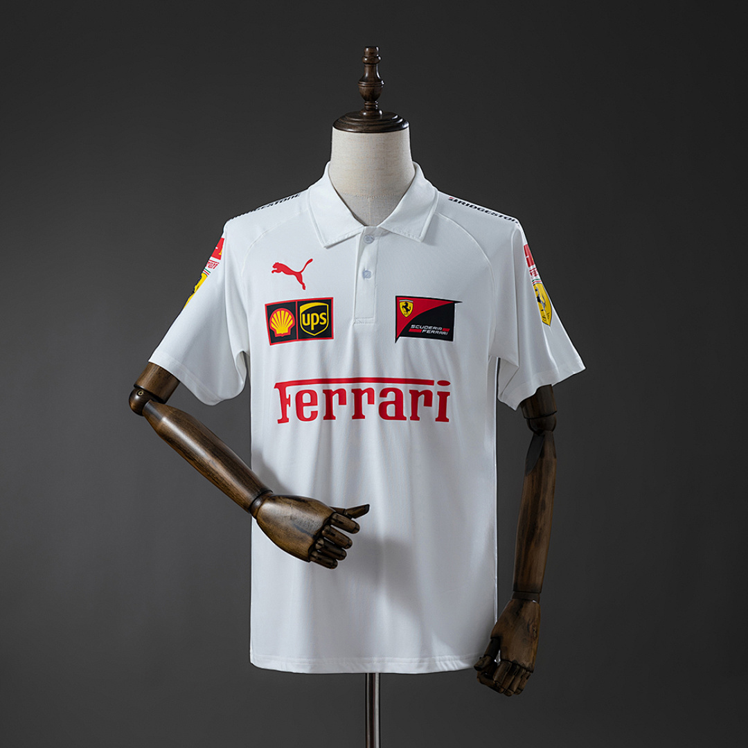 Scuderia Ferrari F1 2025 White Polo S-3XL, foto 1