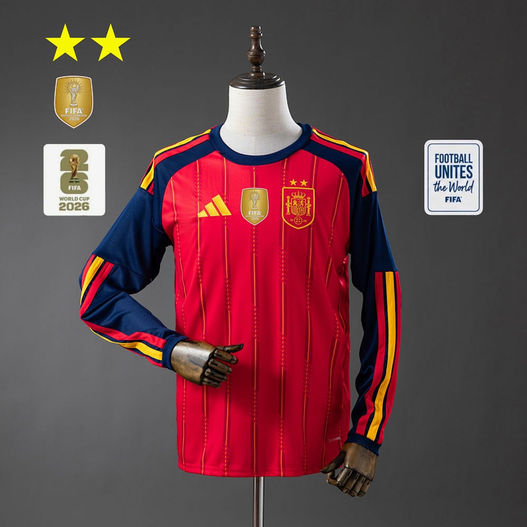 Spain 2026 Titular 2-Star Champion Edition Manga longa Camisa S-3XL, foto 1