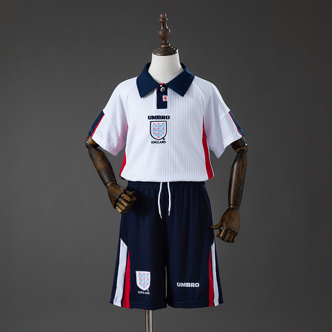 England 1998 Titular Retrô Kit infantil Tamanho 16-28, foto 1