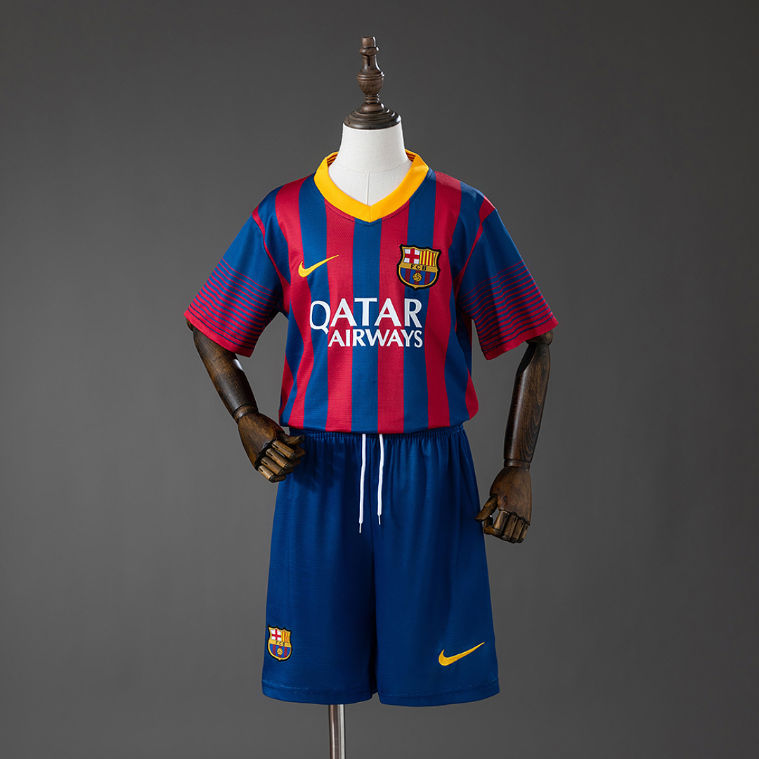 Barcelona 13/14 Titular Retrô Kit infantil Tamanho 16-28, foto 1