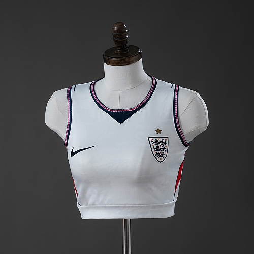 England 2026 Titular Feminina Crop Top Style Vest S-XXL