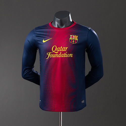 Barcelona 12/13 Titular Manga longa Versão jogador Retrô Camisa S-3XL