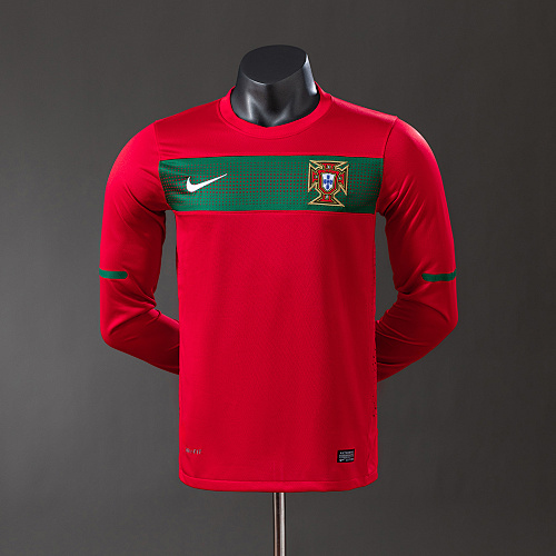 Portugal 2010 Versão jogador Retrô Manga longa Titular Camisa S-3XL