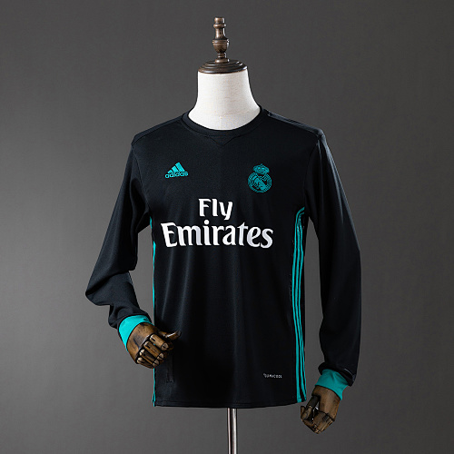 Retrô Real Madrid 17/18 Visitante Manga longa S-XXL