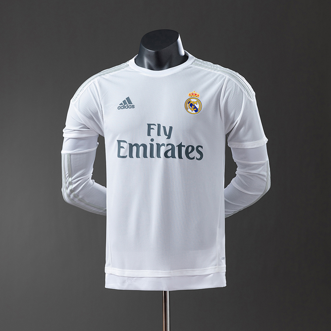 Real Madrid 15/16 Titular Manga longa Versão jogador Retrô Camisa S-3XL, foto 1