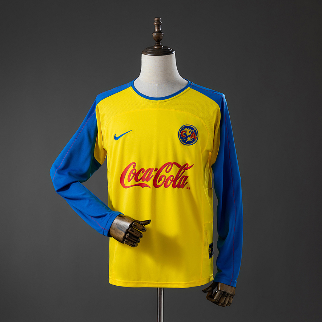 America 03/04 Titular Manga longa Retrô Camisa S-XXL, foto 1