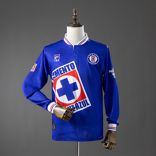 Cruz Azul 1998 Titular Manga longa Retrô Camisa S-XXL