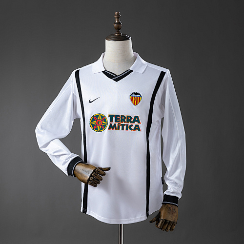 Valencia 00/01 Retrô Manga longa Camisa S-XXL