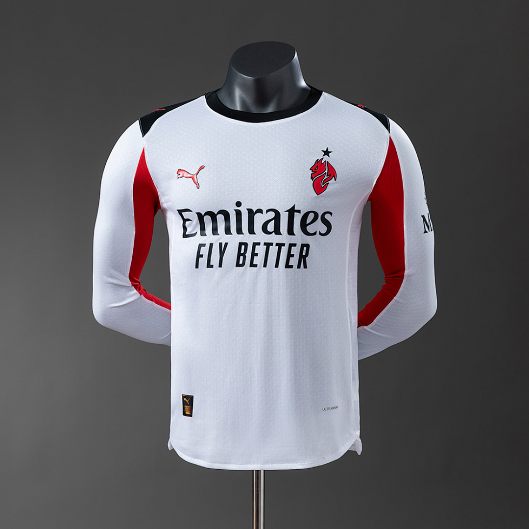 AC Milan 25/26 Visitante Versão jogador Manga longa Camisa S-3XL, foto 1