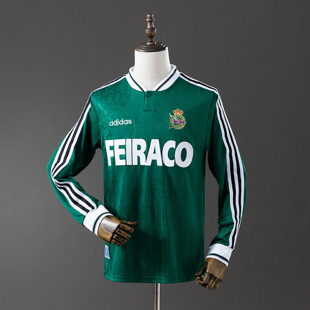 Deportivo La Coruna 99/00 Visitante Manga longa Retrô Camisa S-XXL, foto 1
