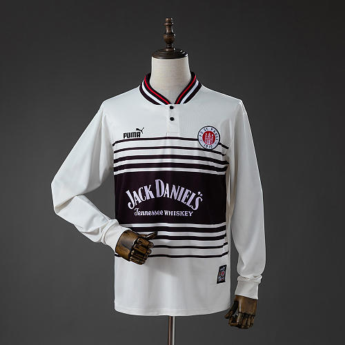 St. Pauli 97/98 Titular Retrô Manga longa Camisa S-XXL
