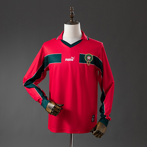 Morocco 1998 Visitante Manga longa Retrô Camisa S-XXL