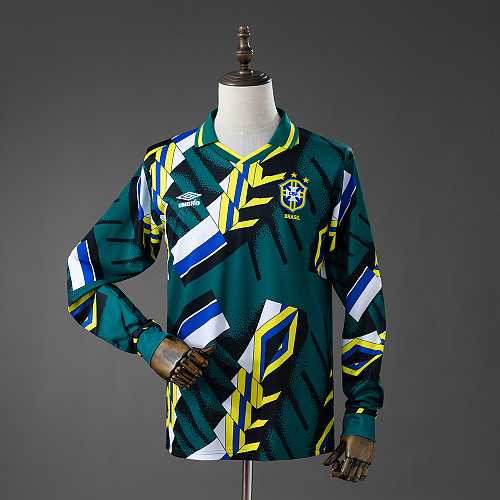 Brazil 96/97 Goleiro Retrô Manga longa Camisa S-XXL