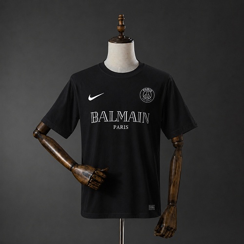 PSG X BALMAIN 2021 Retrô Training Camisa Black S-XXL