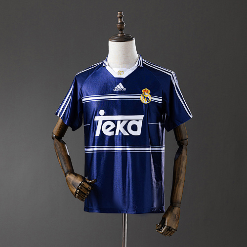 Real Madrid 98/99 Visitante Retrô Camisa S-XXL