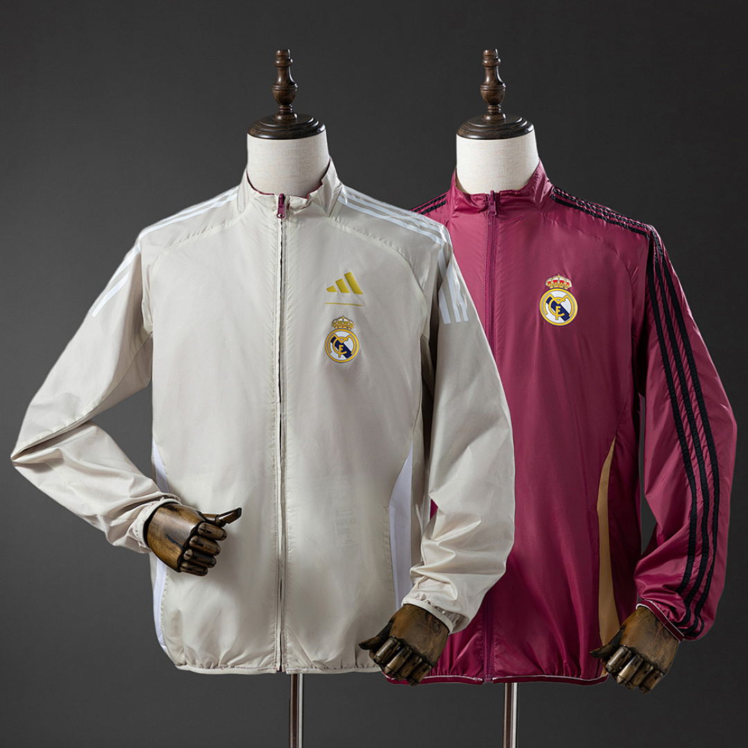 Real Madrid Reversible Jacket Windbreaker - Beige & Red S-XXL, foto 1