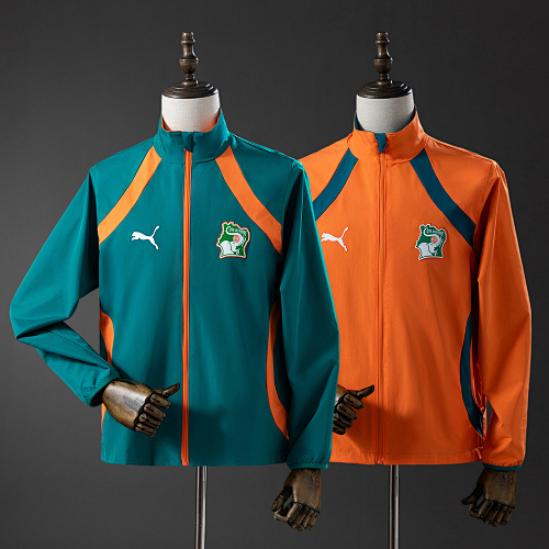 Ivory Coast 2026 Reversible Jacket Windbreaker - Green & Orange S-3XL