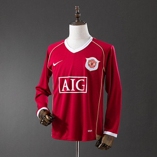 Retrô 06/07 M-U Manga longa Titular S-XXL