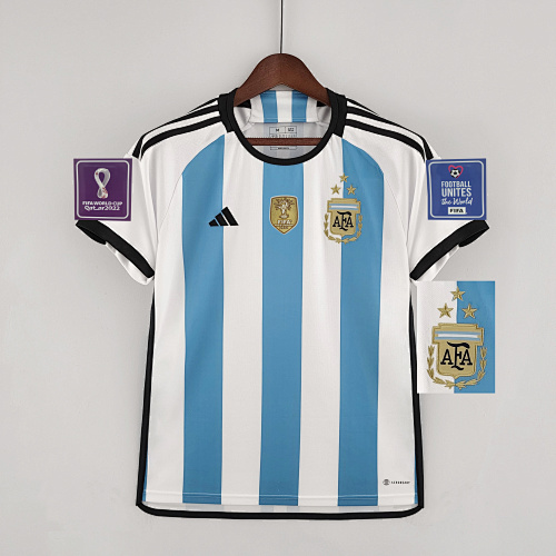 2022 Argentina 3-star World Cup Camisa Titular S-XXXL