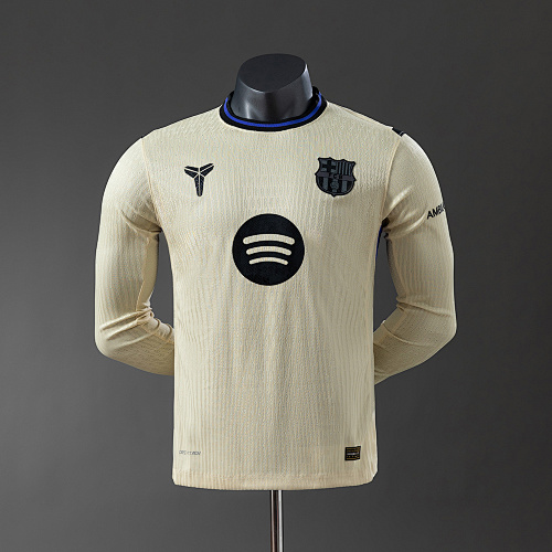 Barcelona 25/26 Versão jogador Visitante Manga longa Camisa S-3XL