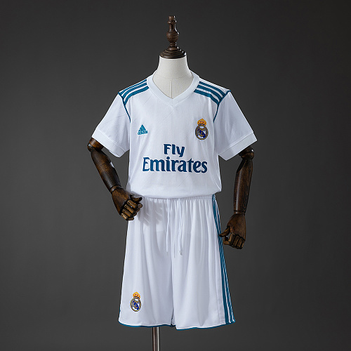 Real Madrid 17/18 Titular Retrô Kit infantil Tamanho 16-28
