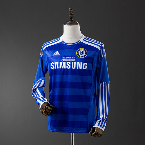 Chelsea 2011/12 Titular UEFA Champions League Manga longa Retrô Camisa S-XXL