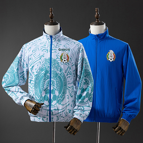 Mexico Reversible Jacket Windbreaker - White & Blue S-XXL