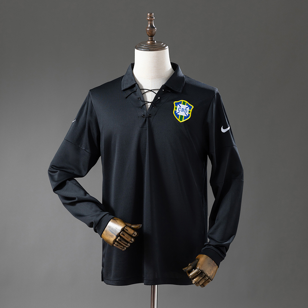 Brazil 2004 Edição especial Black Manga longa Retrô Camisa S-XXL, foto 1