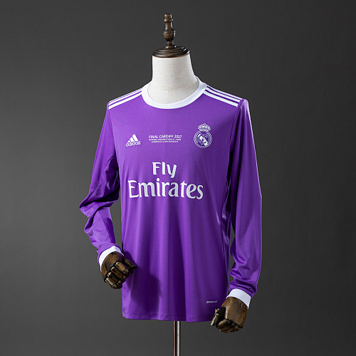 Retrô Manga longa Real Madrid 16/17 Visitante S-XXL