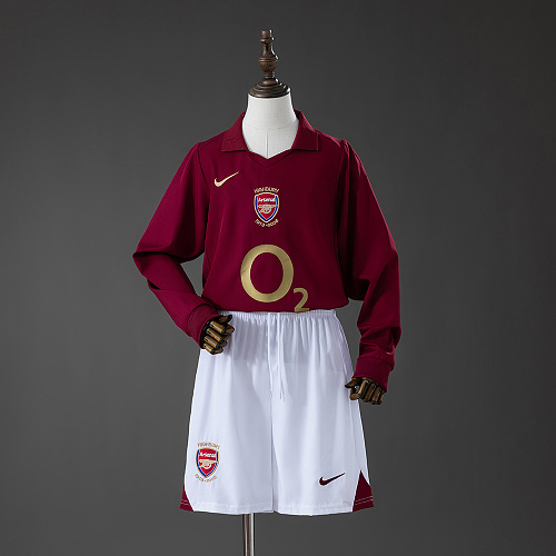 Arsenal 05/06 Titular Retrô Manga longa Kit infantil Tamanho 16-28