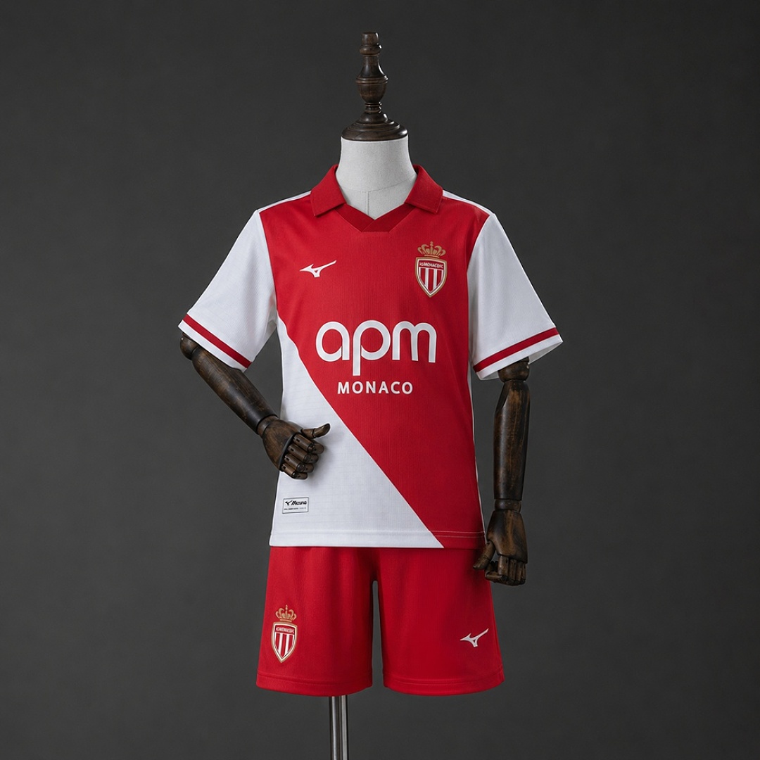 AS Monaco 26/27 Titular Kids Kit Tamanho 16-28, foto 1