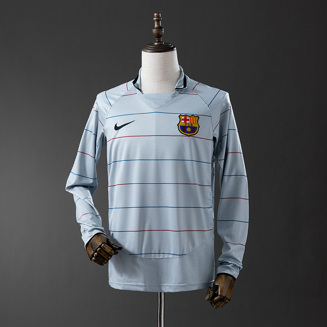 Barcelona 03/04 Visitante Retrô Manga longa Camisa S-XXL, foto 1