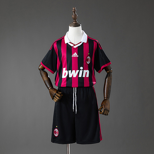 AC Milan 09/10 Titular Retrô Kit infantil Tamanho 16-28