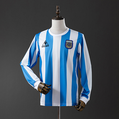 Argentina 1986 Titular Manga longa Retrô Camisa S-XXL
