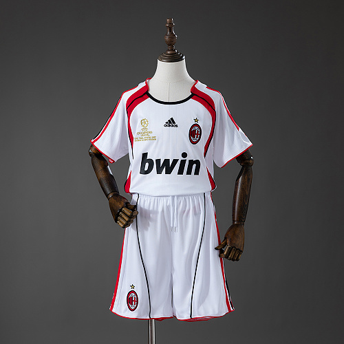 AC Milan 06/07 Visitante Retrô Kit infantil Tamanho 16-28