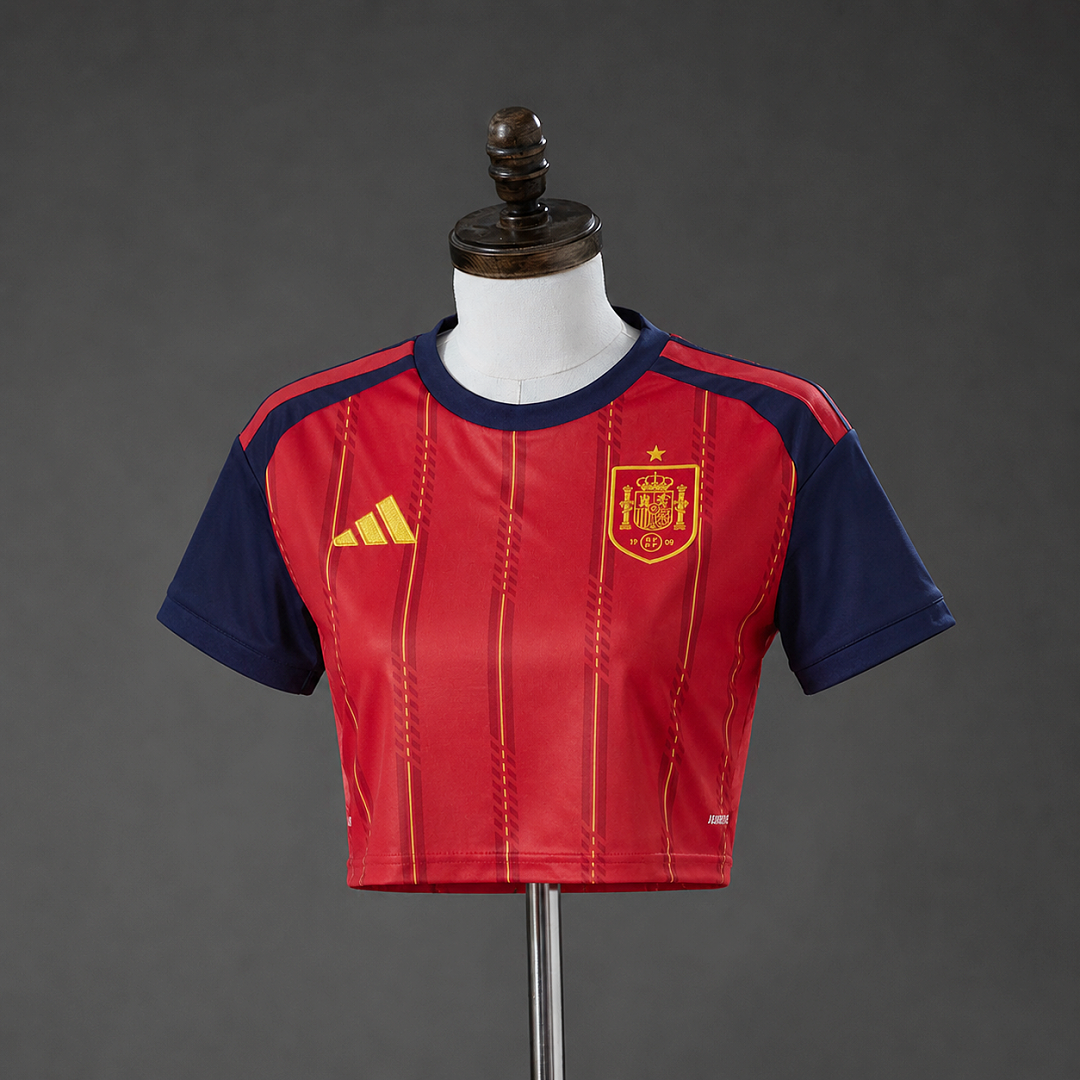 Spain 2026 Titular Feminina Crop Top Style Camisa S-XXL, foto 1