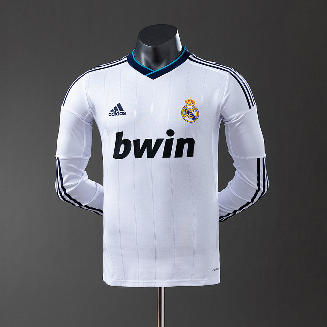 Real Madrid 12/13 Titular Manga longa Versão jogador Retrô Camisa S-3XL, foto 1
