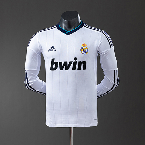 Real Madrid 12/13 Titular Manga longa Versão jogador Retrô Camisa S-3XL